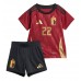 Camiseta Bélgica Jeremy Doku #22 Primera Equipación para niños Eurocopa 2024 manga corta (+ pantalones cortos)